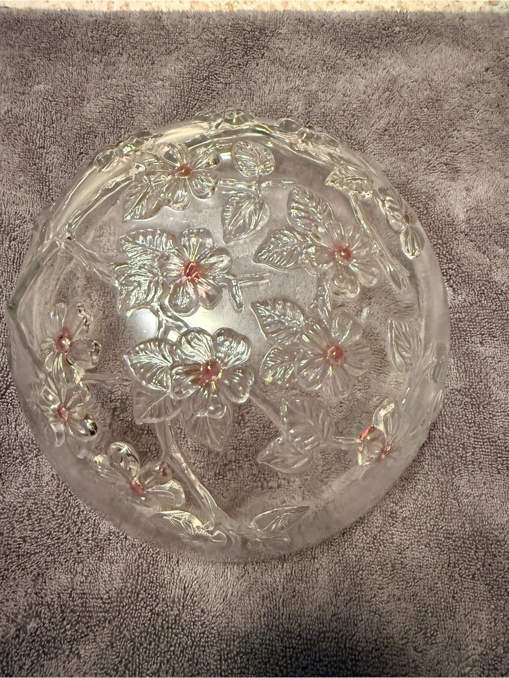 Vintage Walther Glass Large Cherry Blossom Bowl